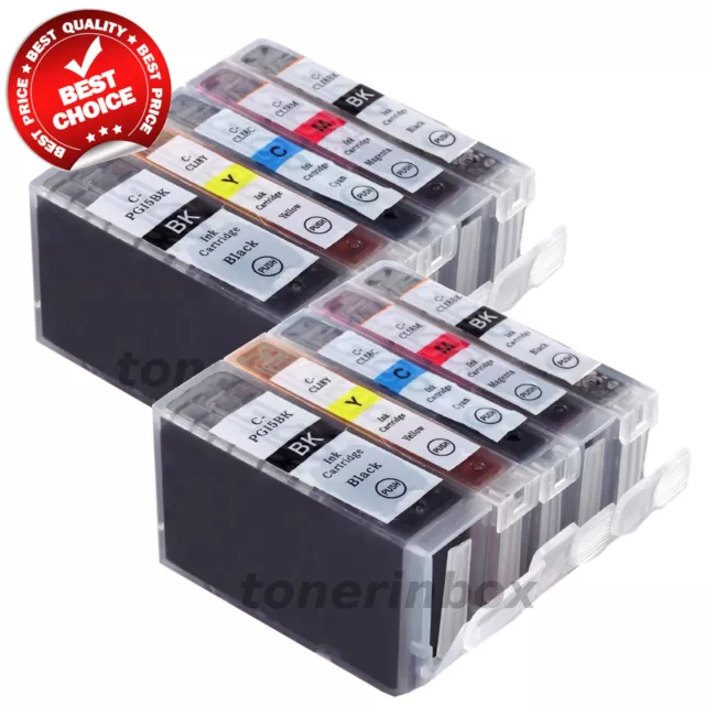 10pk PGI-5BK CLI-8 Ink Set For Canon PIXMA iP5200R MP500 MP530 MP600 MP610 MP800