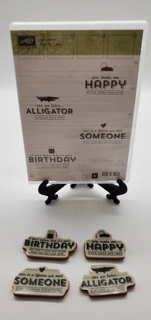 Stampin Up See Ya Later Cling Rubber Stamp Set of 4 Retired