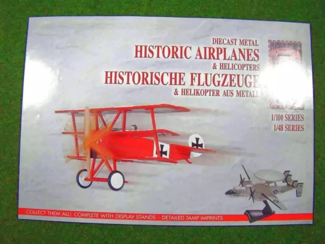 HERPA Wings-Prospekt   historische Flugzeuge und Helikopter aus Metall  d302