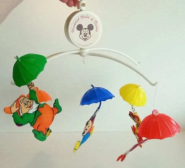 Vintage Dolly Toy Musical Wonderful World of Disney Crib Mobile no. 617