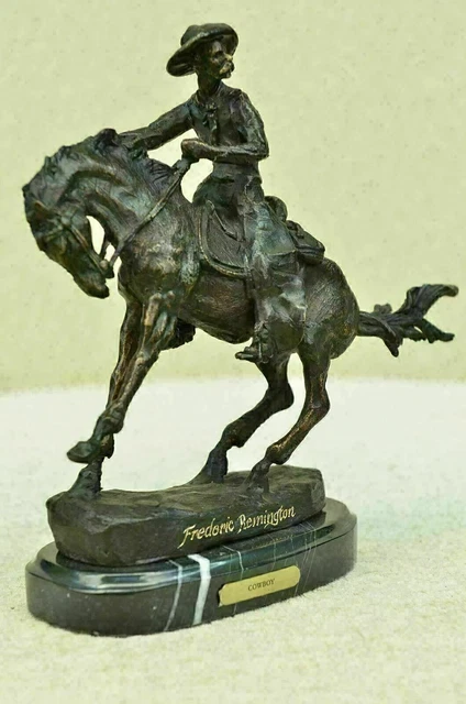Bronze Art Sculpture Statue Western Cowboy With Remington Rifle Hot Cast Decor
