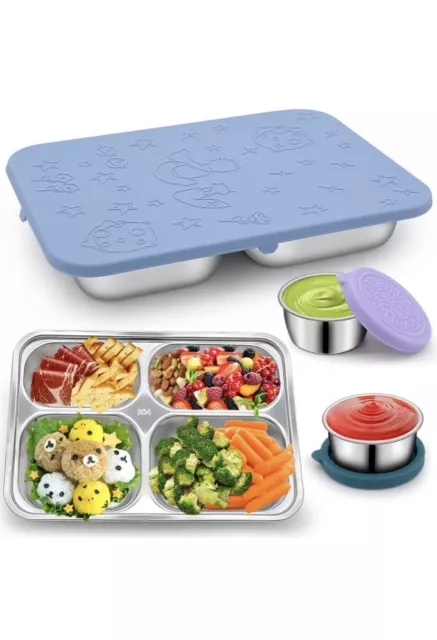 Bento Lunch Box Container for Babies&Toddlers Stainless Steel with 2P Dip