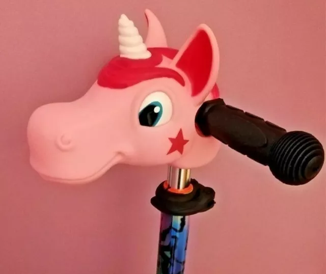 Pink unicorn Scooter T bar decoration Toy Head Cover Attachment Kids Funny