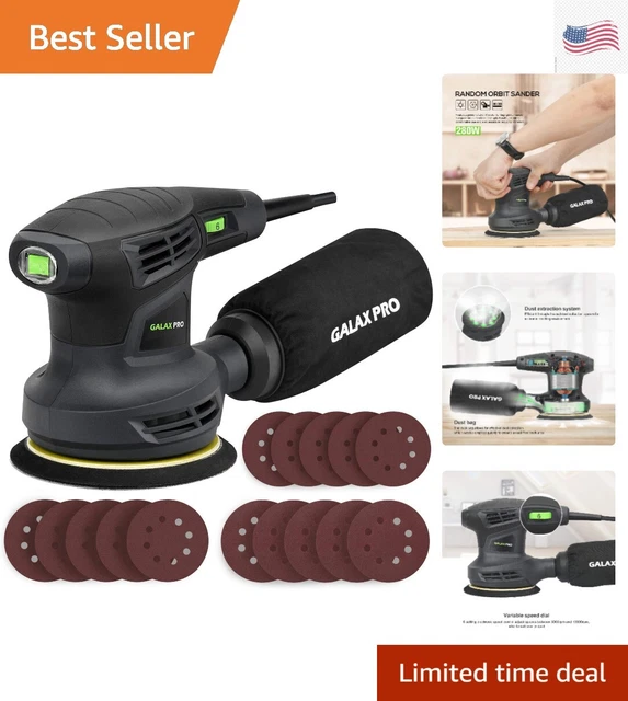 280W ORBITAL SANDER with 6 Variable Speeds & Dust Collector 5
