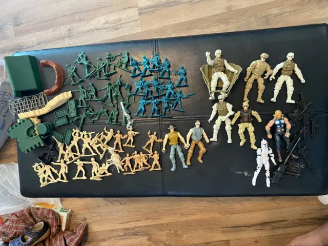 Huge Lot of Vintage Plastic Army Men Toy Soldiers Civil War ⭐ Mixed  And Others