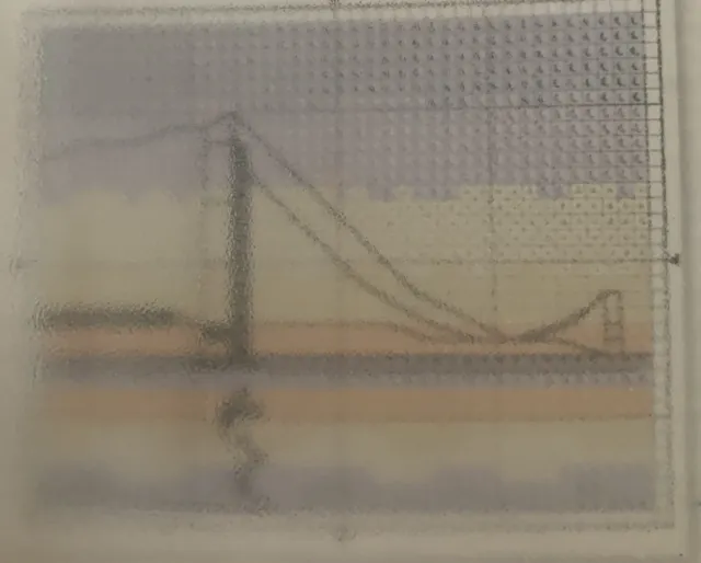 Tarjeta de diseño de punto de cruz pequeña Humber bridge
