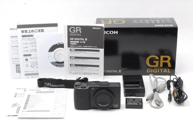 Rare [Almost Unused SH:0] RICOH GR DIGITAL III Black 10.0 MP Camera From JAPAN
