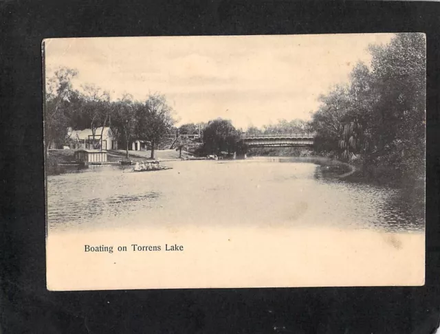 B3665 Australia SA Adelaide Torrens Lake Boating pu1908 SqC vintage postcard