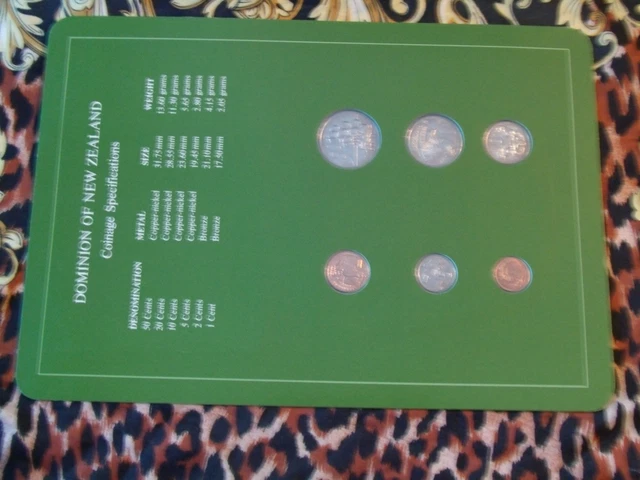 Coin Sets of All Nations New Zealand UNC w/Card All 1982 but 1 cent 1983 3
