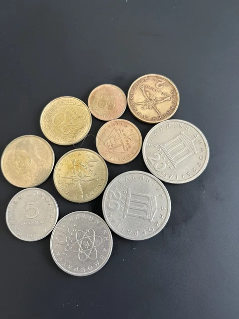 10 greek drachma Coins