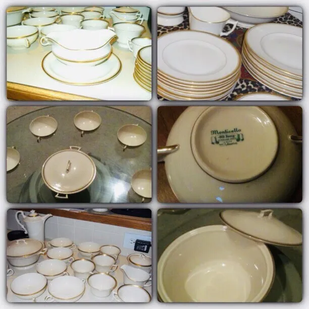 Syracuse China O.P.Co. Old Ivory Monticello - 64 Pieces Great Set Great Price