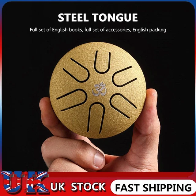 Ethereal Drum 3 inch 6 Tone Mini Hand Pan Tongue Drum with Drumsticks (B)