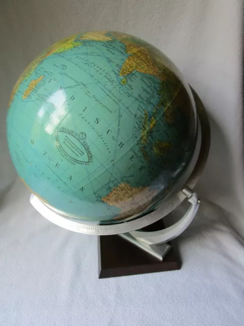 seltener alter Columbus Erd-globus 32cm Holzfuß in alle Richtungen schwenkbar