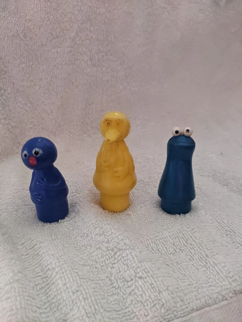 *Vintage*Fisher Price*Sesame Street 3 Characters*Grover*Big Bird*Cookie Monster*