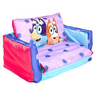 Bluey 2 en 1 Flip Out Sofa & tumbona hinchable para Dormitorio de Niños de 18 meses +