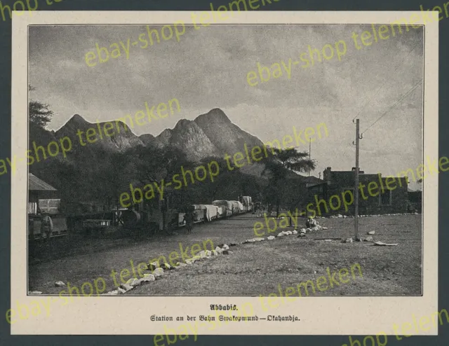 Dt.-Südwestafrika Feldbahn Schmalspur Dampflok Station Abbabis Schutztruppe 1905