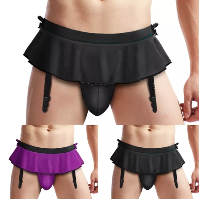 Sous-vêtements string jupe légère pour hommes en dentelle culotte d'améliora