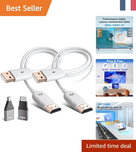 Transmetteur HDMI Sans Fil ICZI 4K 30Hz - Portée 50 M, Plug & Play, Compatible TV, Projecteur, Smartphone