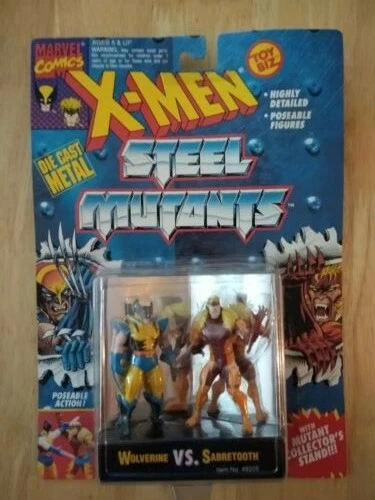New Sealed 1994 X-MEN Steel Mutants Wolverine Vs Sabretooth Action Figures NIP