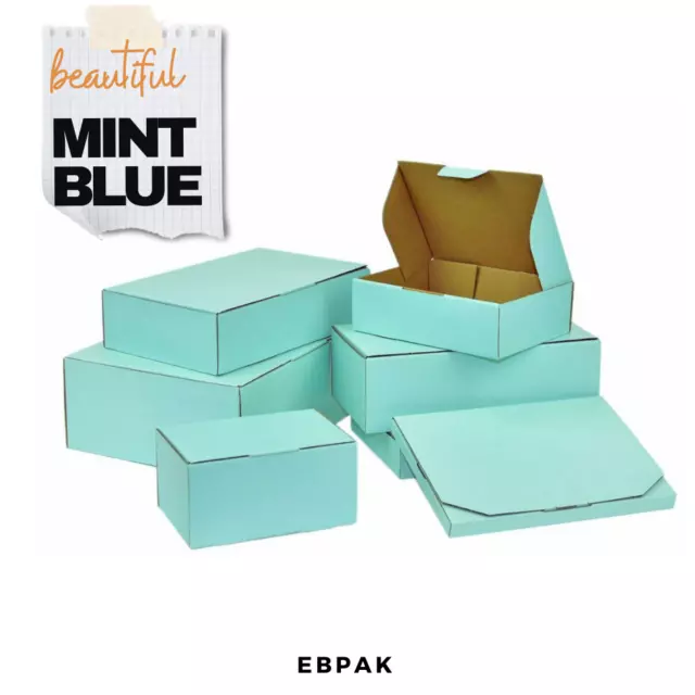 Mint Blue Mailing Box Diecut Cardboard Shipping Mailer Small Medium A6 A5 A4