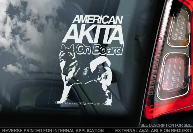 American Akita Car Sticker - Dog On Board Bumper Window Decal Sign Gift Idea V02