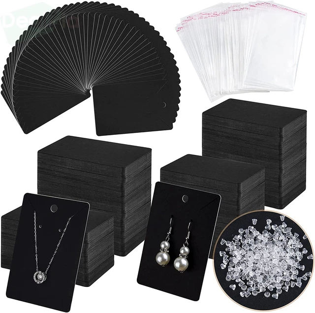 Black Earring Cards Black Earring Holder Cards with Self-Sealing Bags 400 PC