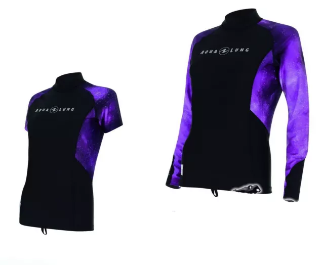 Aqualung galactic Purple Damen RASH GUARD Lady Lang - oder Kurzarm RASHGUARD