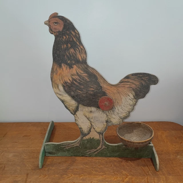 Grande Poule Eureka En Bois Et Métal - Jeu De Tir à La Flèche Ancien - Rare