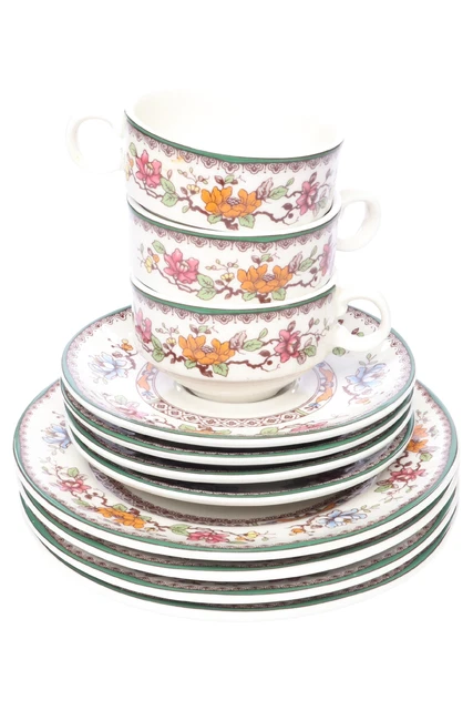 Servicio de desayuno ESCHENBACH blanco ceranova flor asiática porcelana floreciente