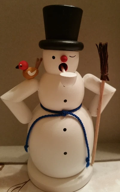 Räuchermann Schneemann, original erzgebirgisches Kunsthandwerk, 14 cm hoch, neu!