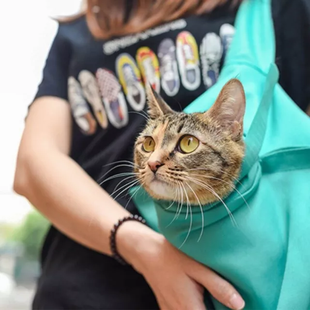 Bolsa portadora de gatos mascota gato cachorro transpirable exterior viaje bolso manos libres 2