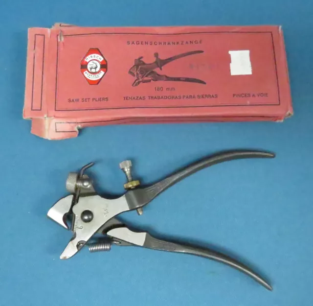 Vintage German Hirsch Saw Set Pliers in Box "SAGENSCHRANKZANGE"