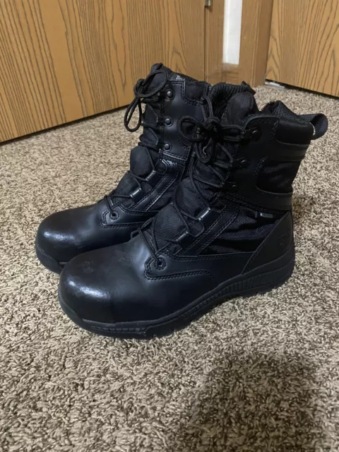 Timberland PRO Valor Duty 8" Side Zip EMS Black Tactical Boots Mens 6