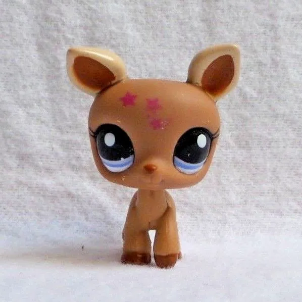 Littlest Petshop Lps #2268 Hasbro Deer Fawn Deer Deer Beige Brown Eyes
