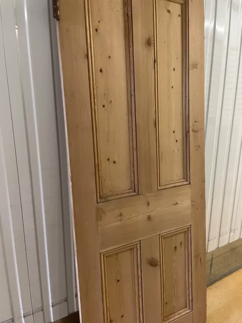Reclaimed Victorian 4 Panel Stripped Pine Internal Door 1964mm x 647mm