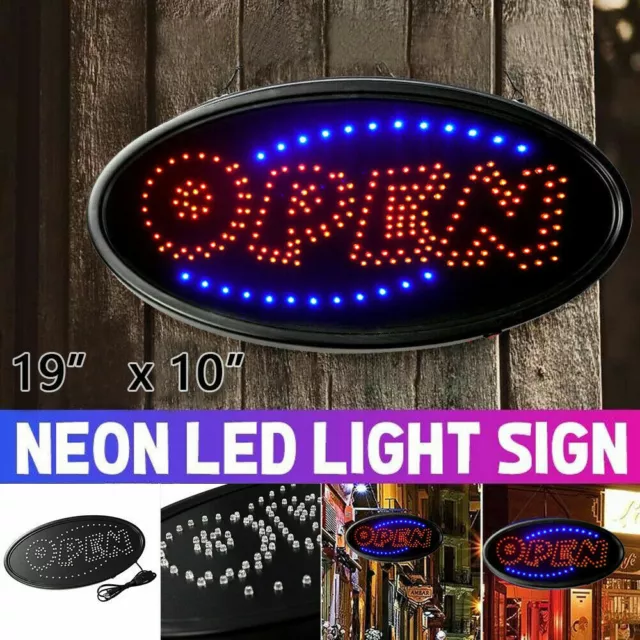 LED Animated Neon Light Ultra Bright Shop Store OPEN Business Sign ON/OFF Switch