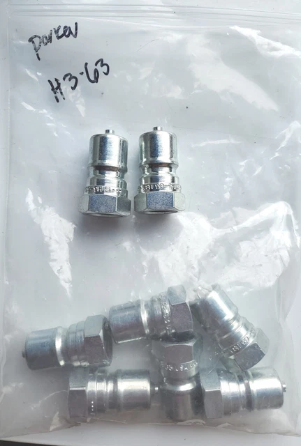 8 Parker H3-63 Quick Connect Plug 3/8" - 3/8 LOT