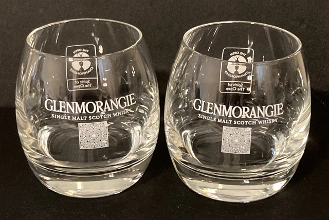Pair Glenmorangie Single Malt Scotch Whiskey Rocks Glasses Open Championship
