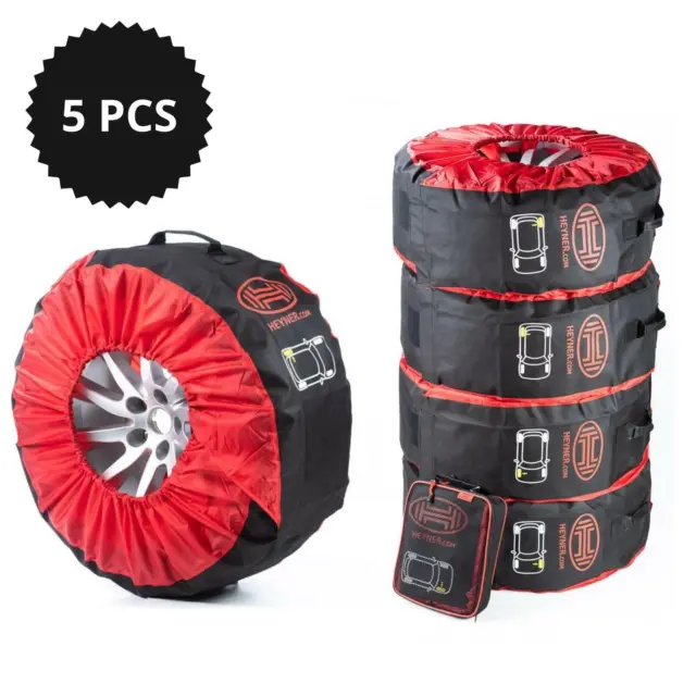 Car 4x4 Spare Wheel Tyre Bags Storage Carry Covers 16''-22'' Set Of 5 735100