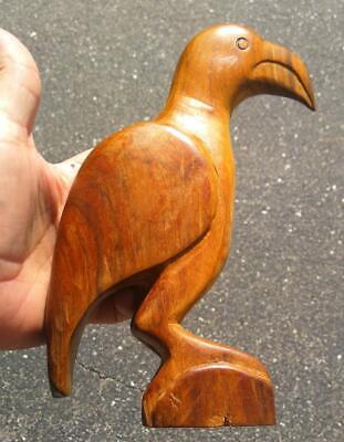 Old Vintage Hand Carved Wood Primitive Folk Art Bird Carving Sculpture Statue