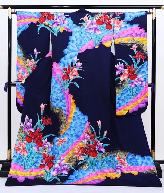 Japanese Kimono Furisode Dress Crane #O074