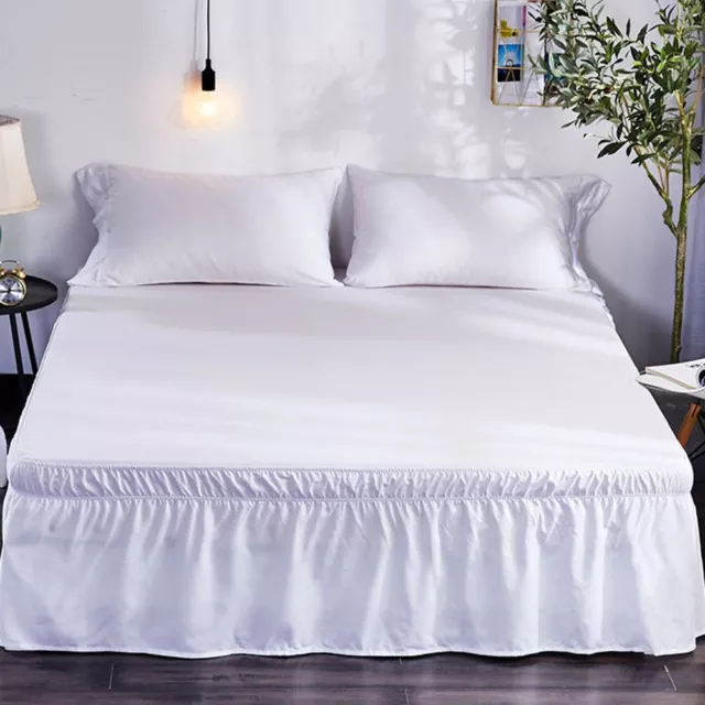 Elastic Bed Ruffles Bed Skirt Home Hotel Bedroom Protective Bedding Removable