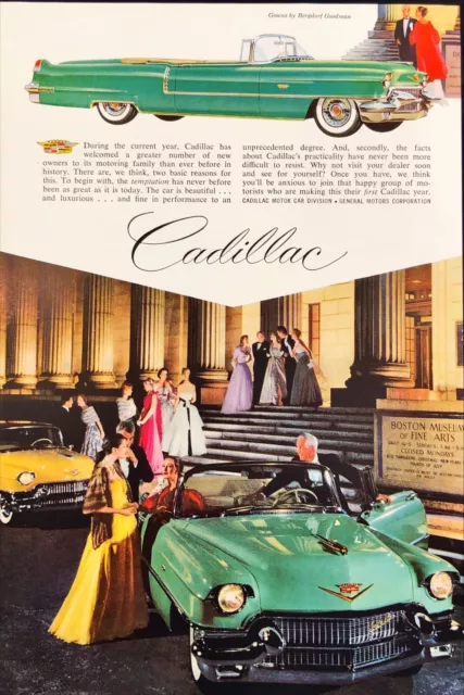 Cadillac Boston Museum of Fine Arts Gowns Bergdorf Goodman Vintage Print Ad 1956