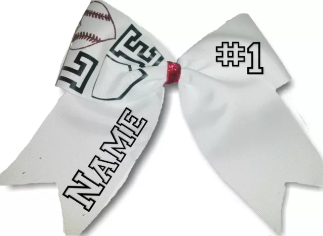 LOVE Personalized Softball Hair Bow