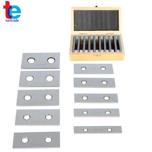 1/8 x 3" Precision Parallel Set Hardened Steel In Case Steel 10 Pair