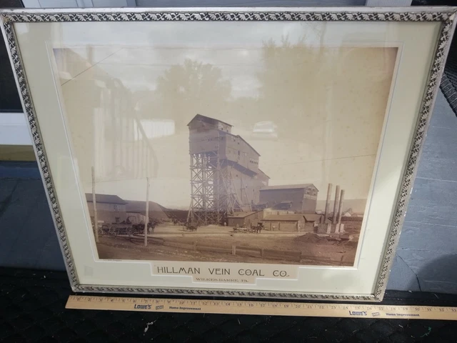 ORIGINAL HILLMAN VEIN COAL CO BREAKER WILKES-BARRE PENNSYLVANIA PHOTOGRAPH 17x21