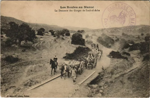 CPA AK MAROC Le Descente des Gorges de Souk-Al-Arba (10096)