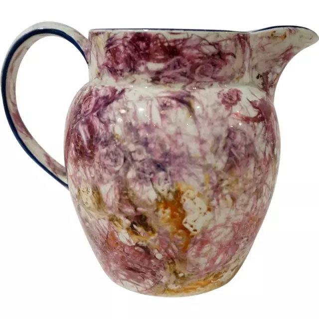Antique English Wedgwood Creamware Pink Moonlight Lustre Creamer 19th century