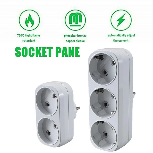 EU Steckdose 3 Outlets Europäischen Standard Adapter Erweiterung Steckdose 2 Pin Stecker Verlängerung AC Konverter Adapter Hause