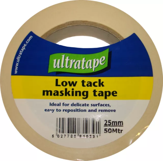 Ultratape - Low Tack Masking Tape - DIY Painting - Various Sizes 25 & 50mm